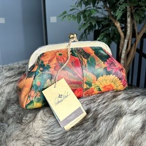 Patricia Nash Leather Mia Kisslock Frame Satchel Multicolor